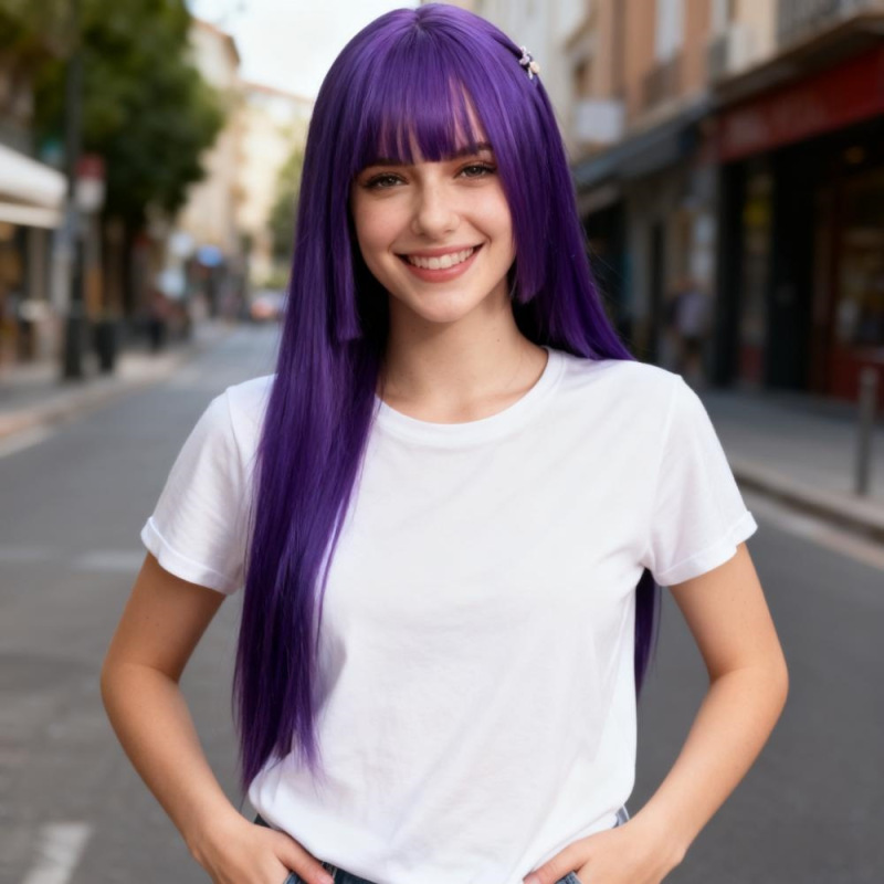 New Cross-Border Hot-Selling Wigs Amazon Anime Long Straight Hair with Bangs Princess Cut Wig Manufacturer's Ready Stock