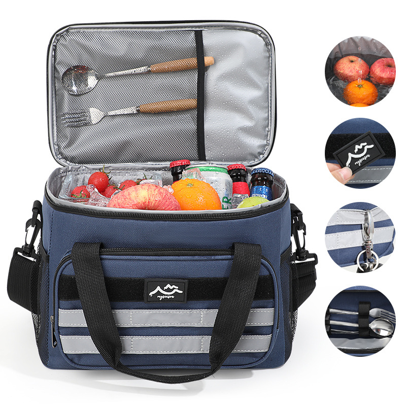 Bolso de hielo grande de picnic transfronterizo, caja de almuerzo de gran capacidad para mantener la frescura y el hielo al aire libre, incubadora de mensajero portátil, bolsa de comida de comercio exterior