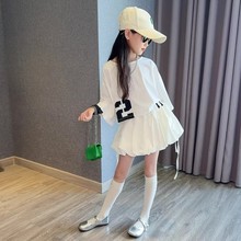 女童宽松夏季韩版半身裙套装中大童夏季新款半袖上衣下裙两件套潮
