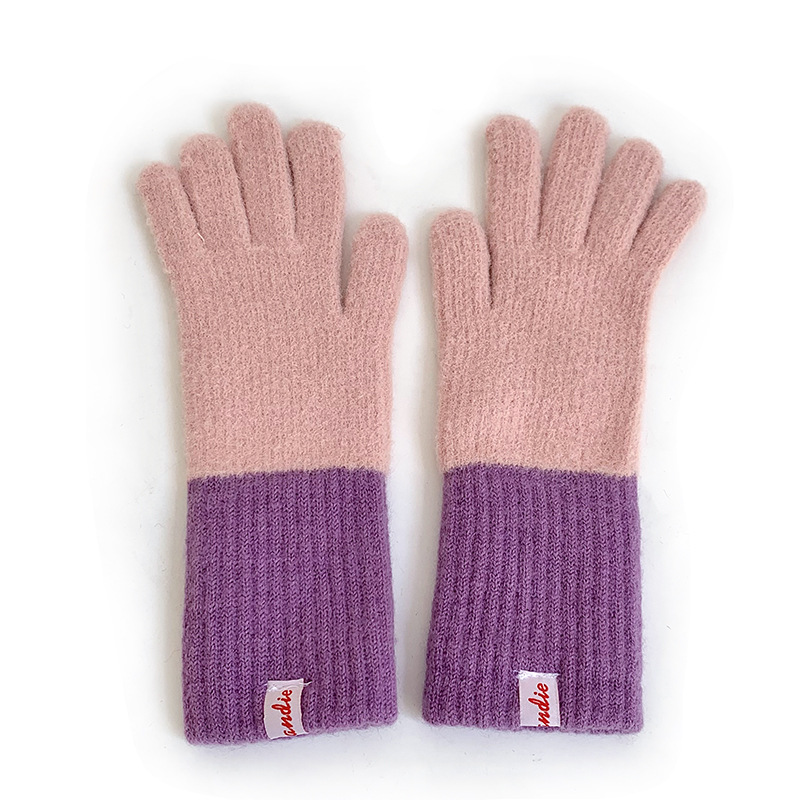 Guantes calientes de invierno para ciclismo engrosado 2025 nuevo lindo suave glutinoso imitación de peluche alargado guantes de color al por mayor