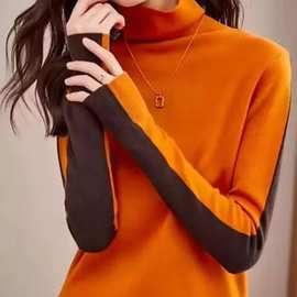秋冬两面穿高领毛衣女堆堆领套头针织衫气质宽松显瘦时尚洋气上衣