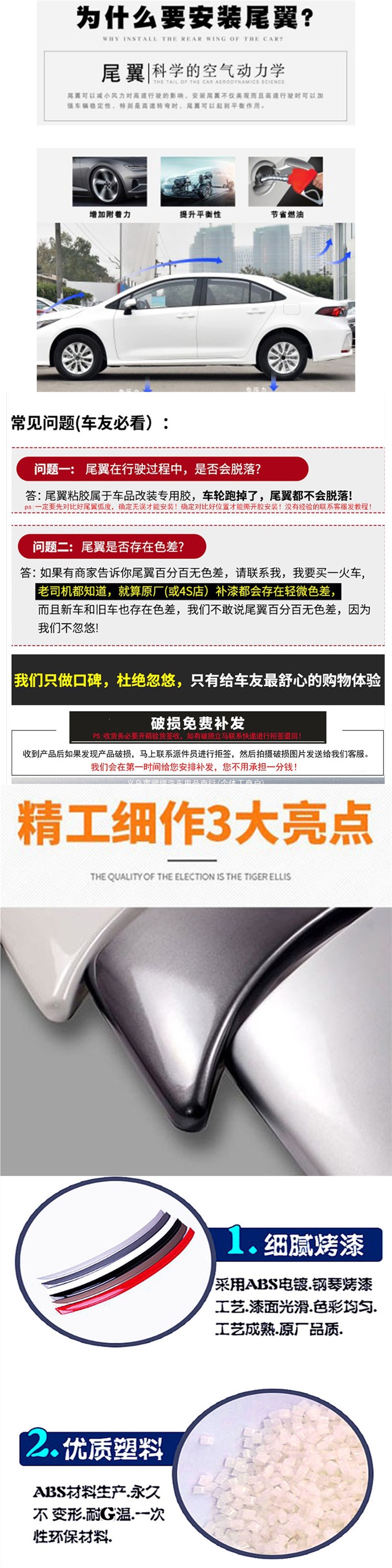 Suitable for 2018-2023 new Camry rear spoiler, Toyota 19/20 eighth generation modified original factory style sporty appearance