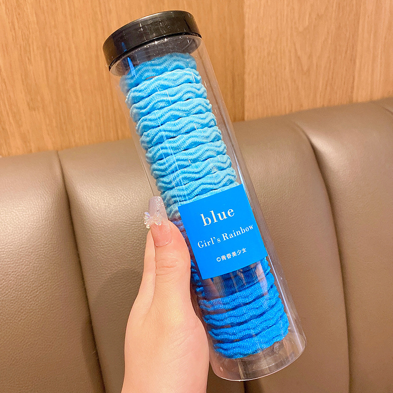 Cuerda de pelo simple banda de goma corbata de pelo femenina alta elástica duradera corbata de pelo tocado cuerda de pelo cubierta de cuero banda de pelo negro verano