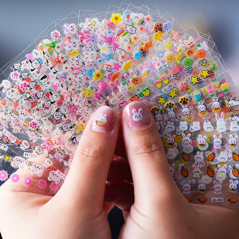 Детская мультяшная наклейка для ногтей принцесса детская водонепроницаемая наклейка для ногтей детская игрушка маленький кролик наклейка для ногтей