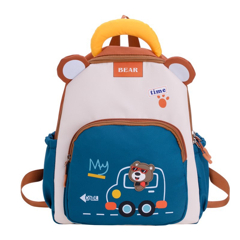 Nueva mochila de jardín de infantes lindos cavar oso mochila de dibujos animados mochila de bebé simple mochila de hombro ligera mayorista