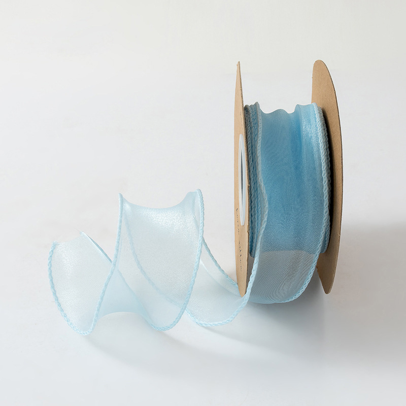 Flor con sombra Cinta coreana Correa de gasa de cola de pez lisa Cinta floral Bowknot Cinta ondulada Ramo de flores