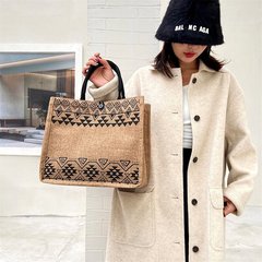 リネンハンドバッグ、シンプルで芸術的なリネンバッグ、カジュアルな学生クラスのハンドバッグ、通勤中の女性のバッグ