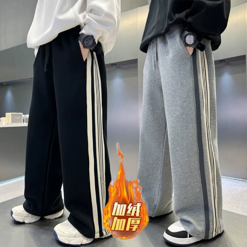 Спортивные брюки на флисе прямые утеплённые