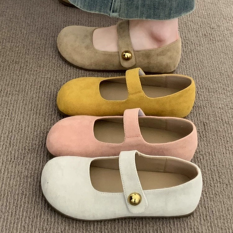 Жёлтые туфли Birkenstock для женщин 2025, новые весна-лето, одиночные туфли на плоской подошве, Mary Jane, ретро «бабушкины» лоферы
