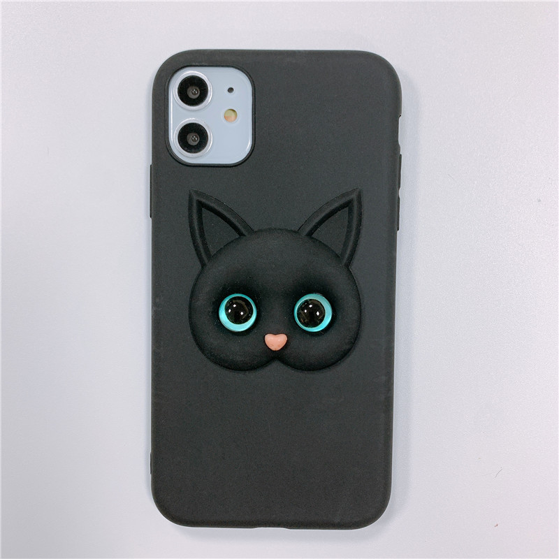 Coque De Protection Pour Iphone En Cuir Motif Chat Créatif_voghion.com