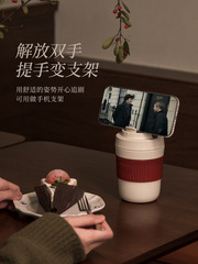 5YA1 wholesale thermos cup for girls, high-looking straw cup, ceramic liner coffee cup, accompanying student water cup new