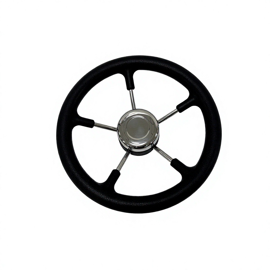 Five-spoke stainless steel 304 foam soft grip ship steering wheel, yacht rudder wheel, marine steering wheel