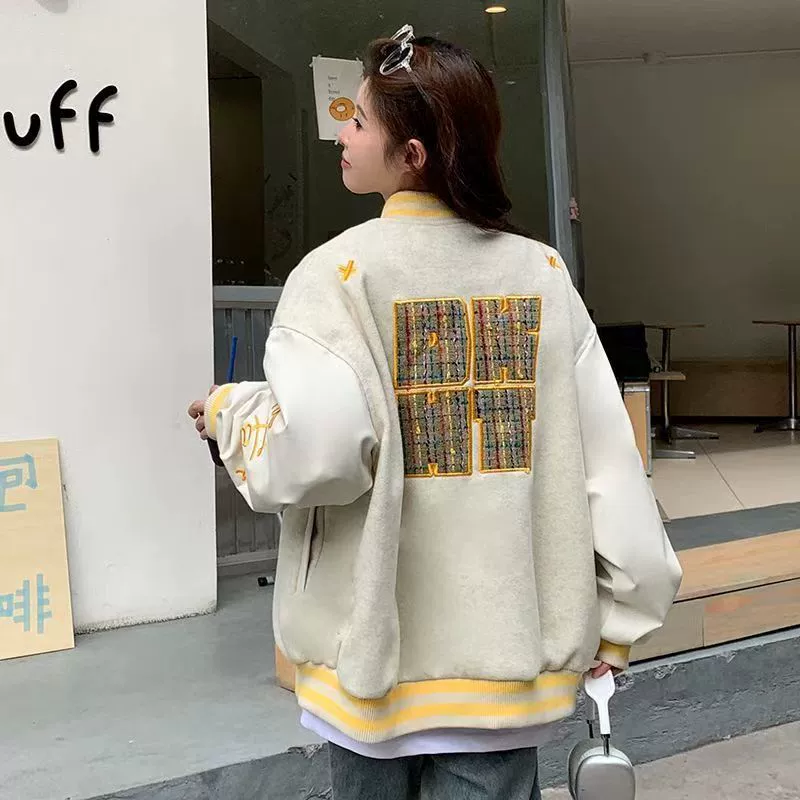 Ретро бейсбольная осенняя форма, мужской пиджак для школьников начальной школы, американский стиль, с вышивкой, для средней школы, свободный крой