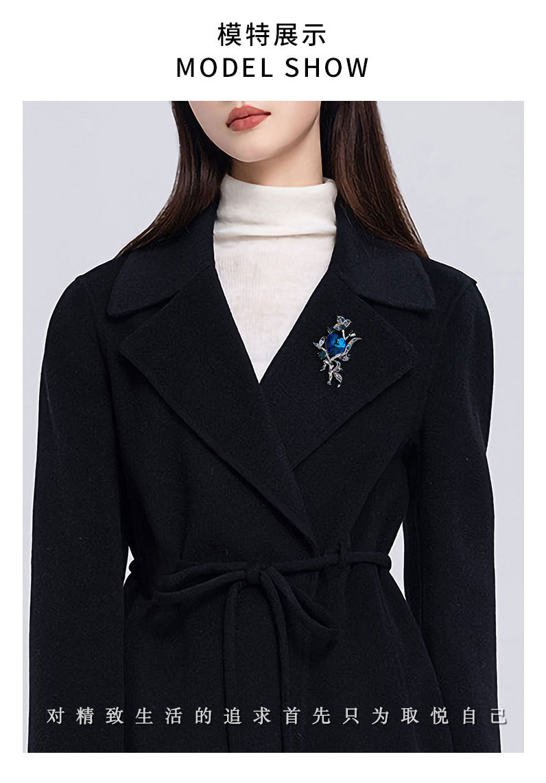 水晶海洋之心荆棘花朵胸针小众高级感爱心胸花新款时尚