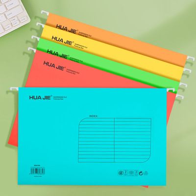 Huajie Manufactor wholesale A4 thickening Paper quality Hanging folder Hook FC Paper folder data Storage folder