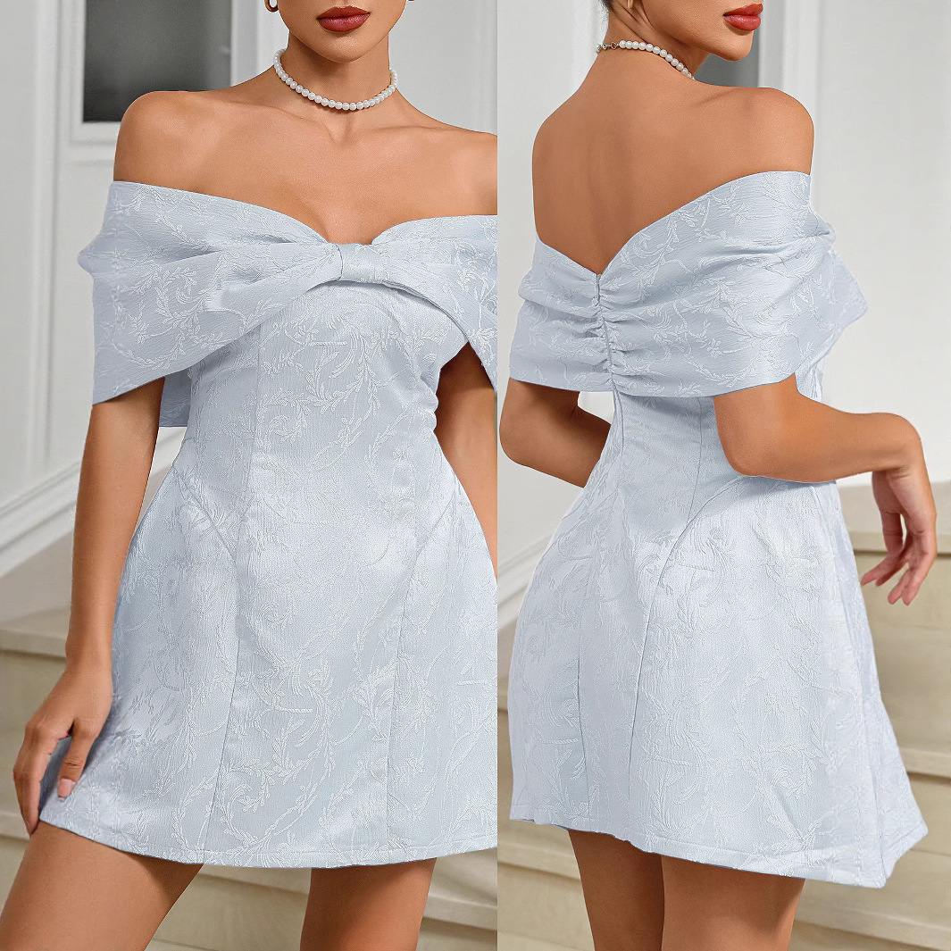 AliExpress Amazon ball dress sexy backless embroidery pink dress European and American foreign trade cross-border women's clothing