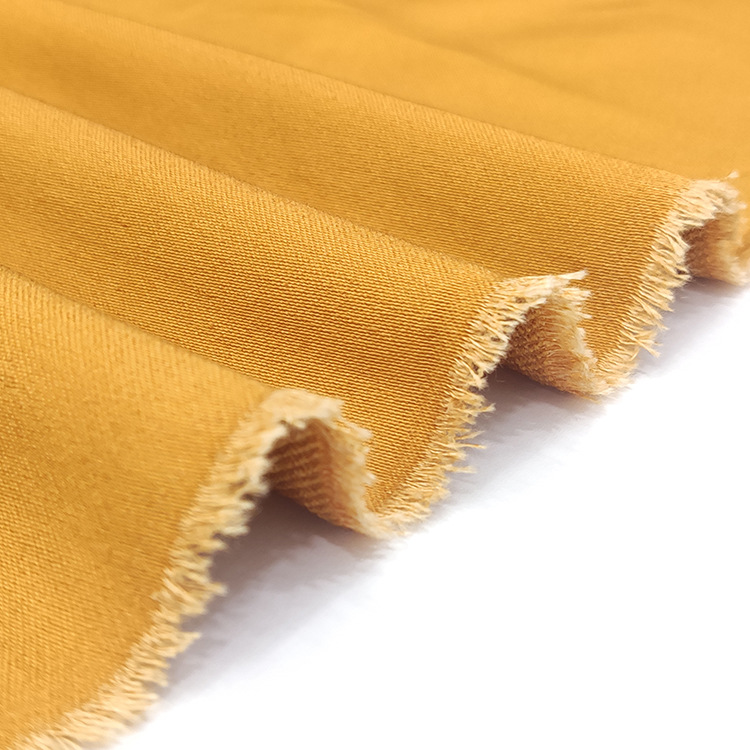 Ecológico orgánico 2 / 1 algodón teñido de poliéster / spandex tela de pantalón elástico