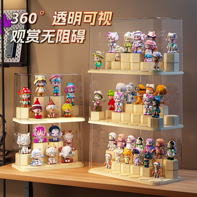 Blind Box Storage Box Lego Toy Desktop Organization Bubble Mart Display Box Acrylic Transparent Dust-Proof Display Cabinet