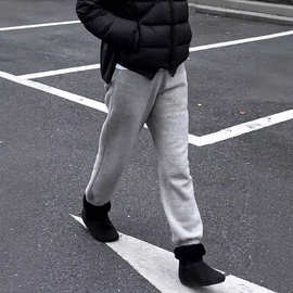 小个子灰色束脚卫裤女2025秋季新款大码简约通勤百搭运动风休闲裤