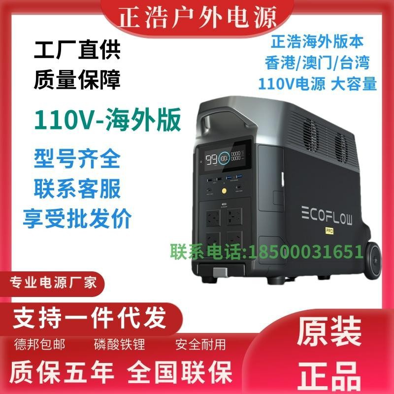 正浩ECOFLOW110V海外版德DELTApro 3.6户外移动电源应急露营大容