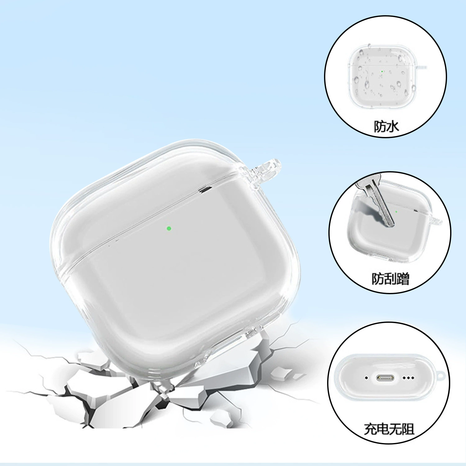 Apple, совместимые наушники, прозрачный защитный чехол, pro2, pro3