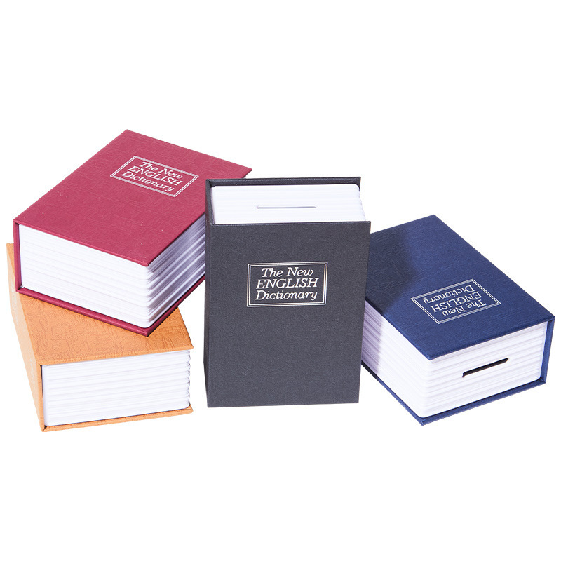 跨境新款隐藏式创意书本保险箱 家用带币孔带锁仿真书本存钱箱