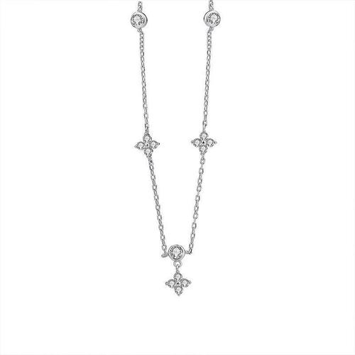 Korean version S925 silver lucky four-leaf clover necklace, cool style, high-end clavicle chain, long temperament tassel necklace for women