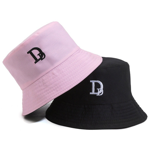 Fisherman's Hat Korean Style Face-Slimming Sun Hat Letter Fashion Casual Hat Women's Double-Sided Bucket Hat Sun Protection Sun Hat