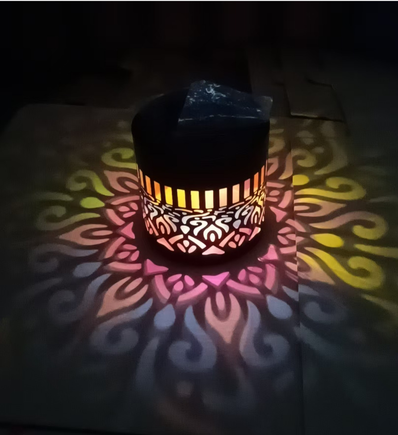 lámpara de pared solar al aire libre a prueba de agua condensador mandala patrón de inducción lámpara de jardín villa lámpara de pared de hierro forjado lámpara