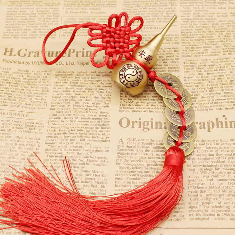 Pure Copper Gourd Five Emperors Money Pendant Chinese Knot Ankang Fulu True Copper Coin Open Gourd Stall Decoration Pure Copper Gourd Five Emperors Money Pendant Chinese Knot Ankang Fulu True Copper Coin Open Gourd Stall Decoration