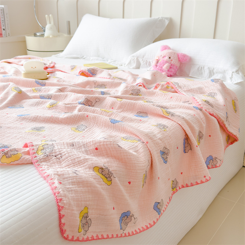 Classe A algodón de doble capa de hilo, manta de verano, manta de aire acondicionado de algodón delgada, manta de sofá dormitorio para cama image 24