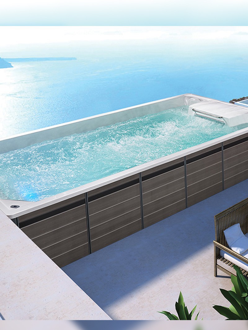 KERIKON Villa Patio al aire libre Piscina climatizada interior sin límite inteligente piscina de surf para adultos