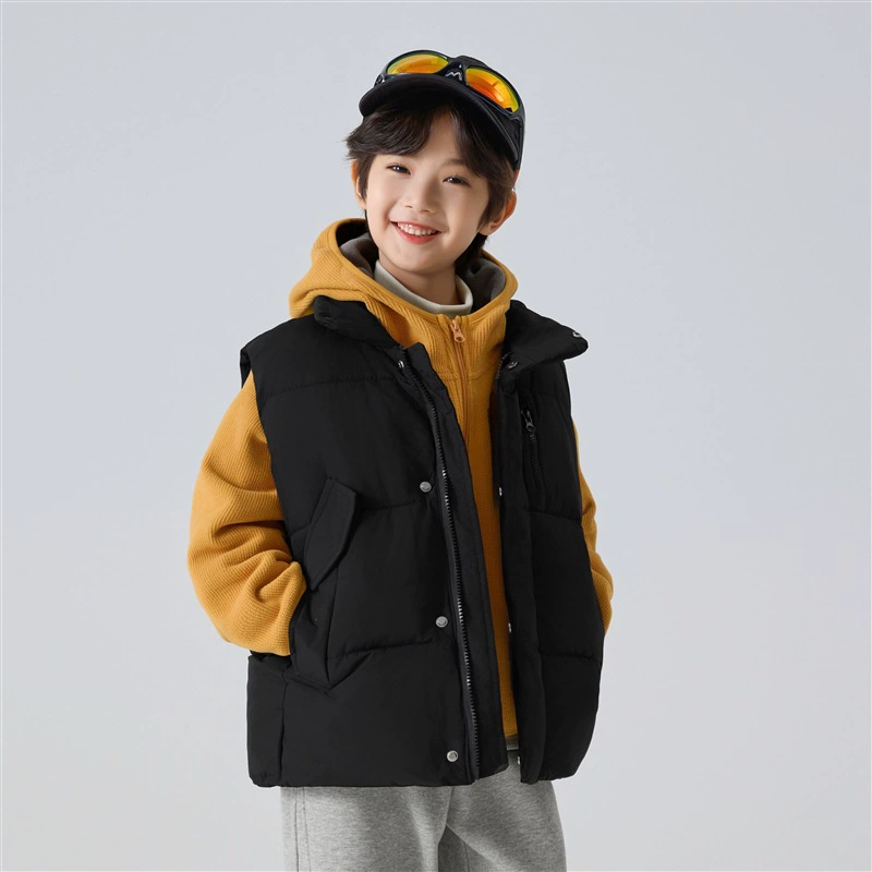 海妈家 Demi-season down jacket for boys, vest, cardigan, uniform, children's clothing, increased thickness