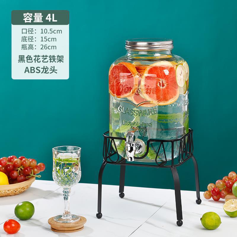 Barril de cola con grifo de vidrio barril de jugo de limón barril de bebida barril de frutas barril de té barril de mezcla barril de agua fría