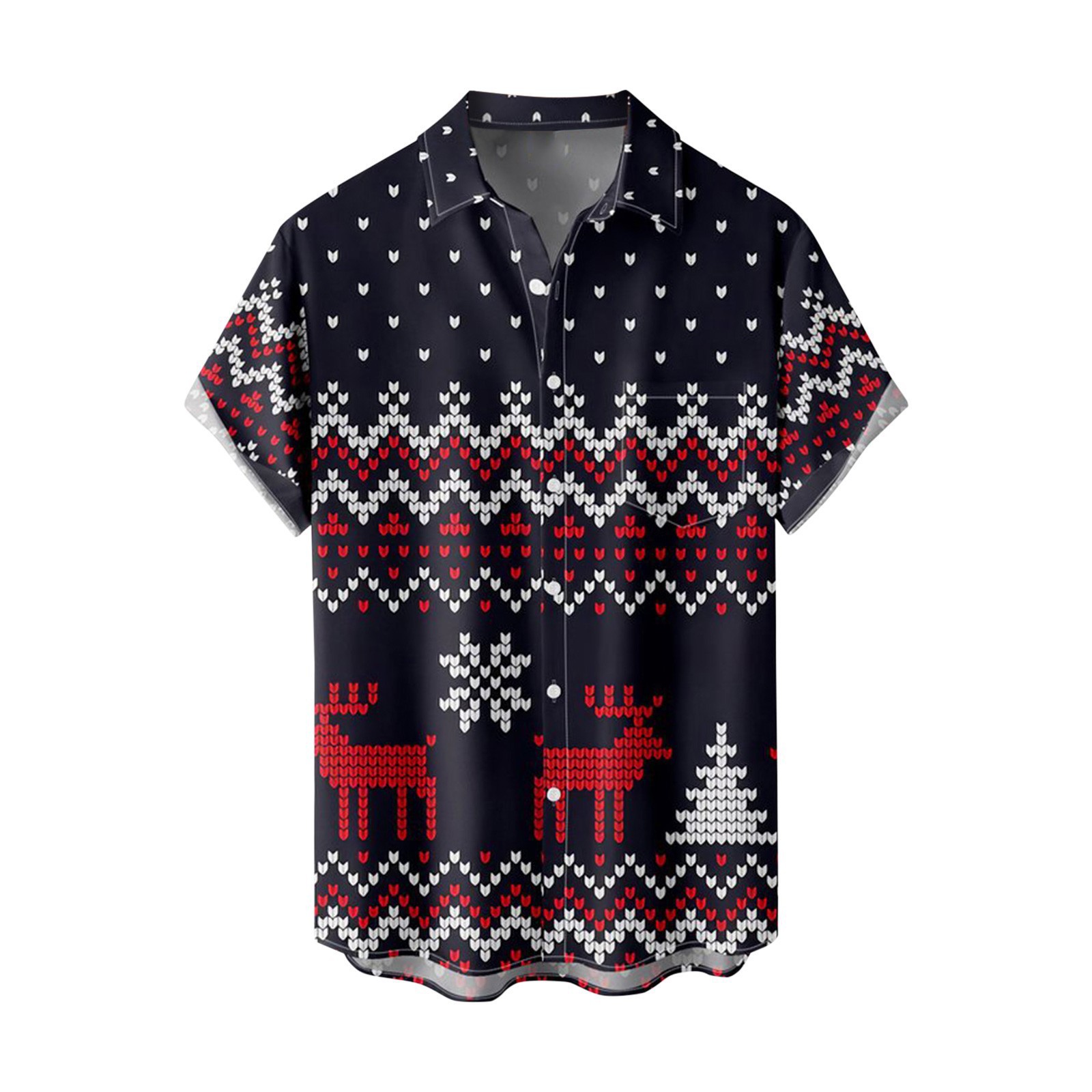 Comercio exterior europeo y americano transfronterizo exclusivamente para hombres de manga corta nueva camisa serie de Navidad impresión digital 3D blusa casual