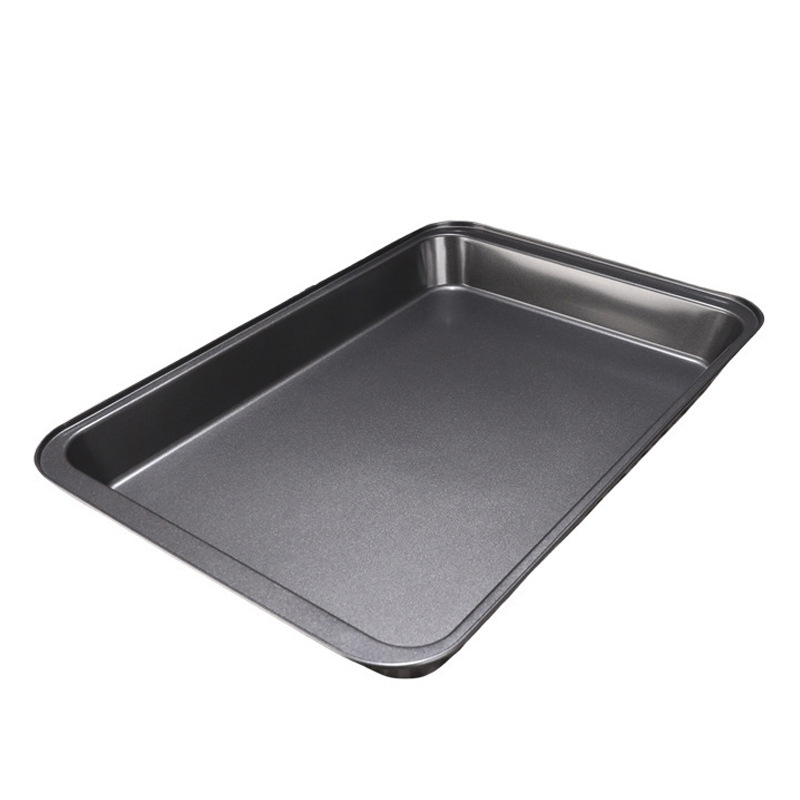 Espesar y profundizar la bandeja para hornear cuadrada de varios tamaños, bandeja para hornear comercial de acero al carbono antiadherente, herramienta de horneado multifuncional para el hogar image 6