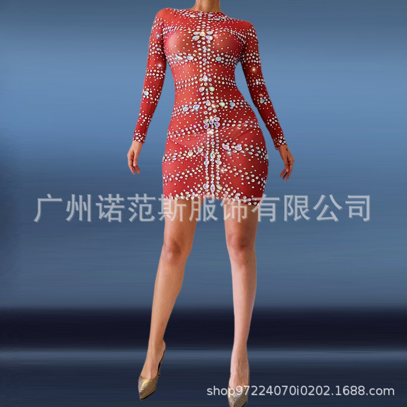 Novance2024 Bright Crystal Red Formal Dress Bride's Mother Dress Plus Size Wedding Party