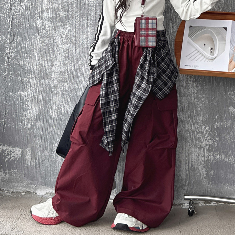 女童秋装套装2025新款韩版女孩格子屁帘工装裤跨境美式复古两件套|undefined