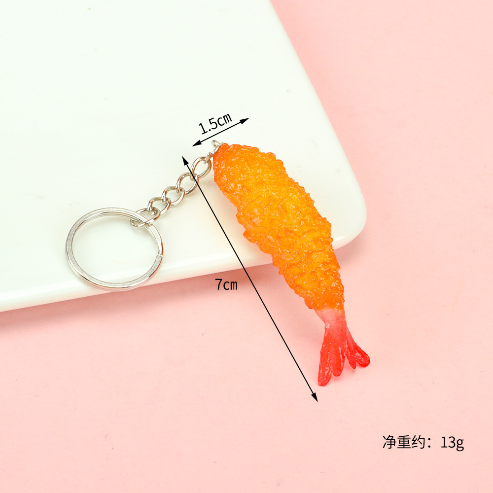 Llavero de la pata de pollo de simulación caliente transfronteriza Papas fritas llavero modelo de comida divertido ala de pollo llavero al por mayor