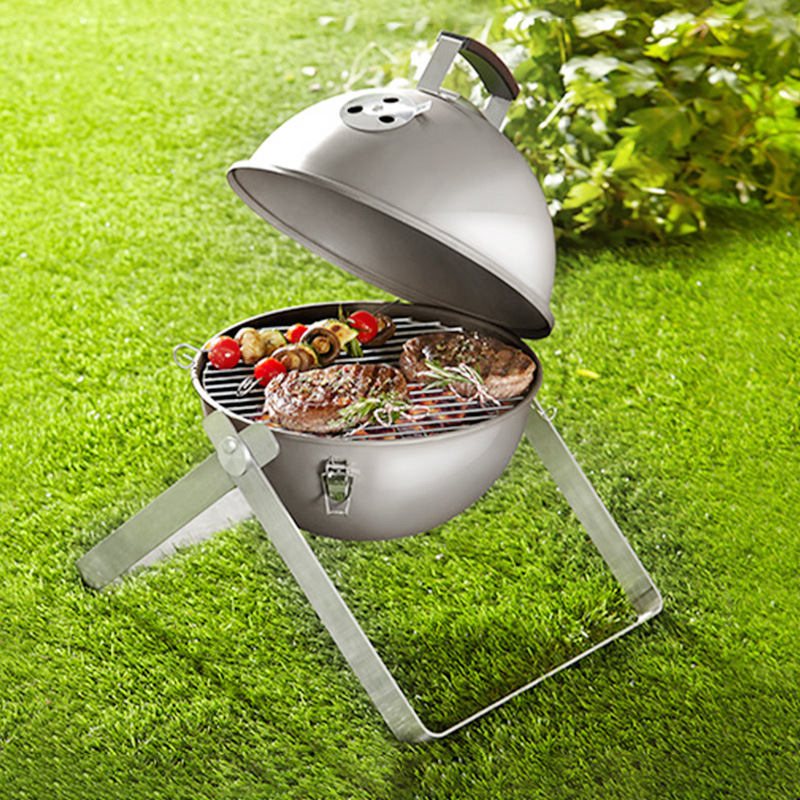 Transfronterizo al por mayor pequeño horno de barbacoa plegable horno de manzana portátil brillante horno de barbacoa redondo horno portátil al aire libre