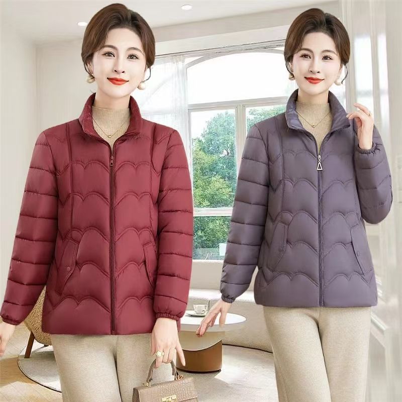 2025妈妈羽绒棉短款棉服冬季新款时尚棉衣加厚保暖洋气棉袄外套女