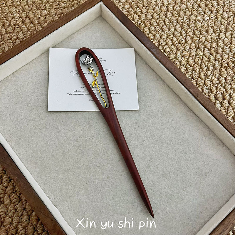 新中式复古玫瑰花发簪旗袍马面裙盘发器民族风气质百搭高级感发饰|undefined