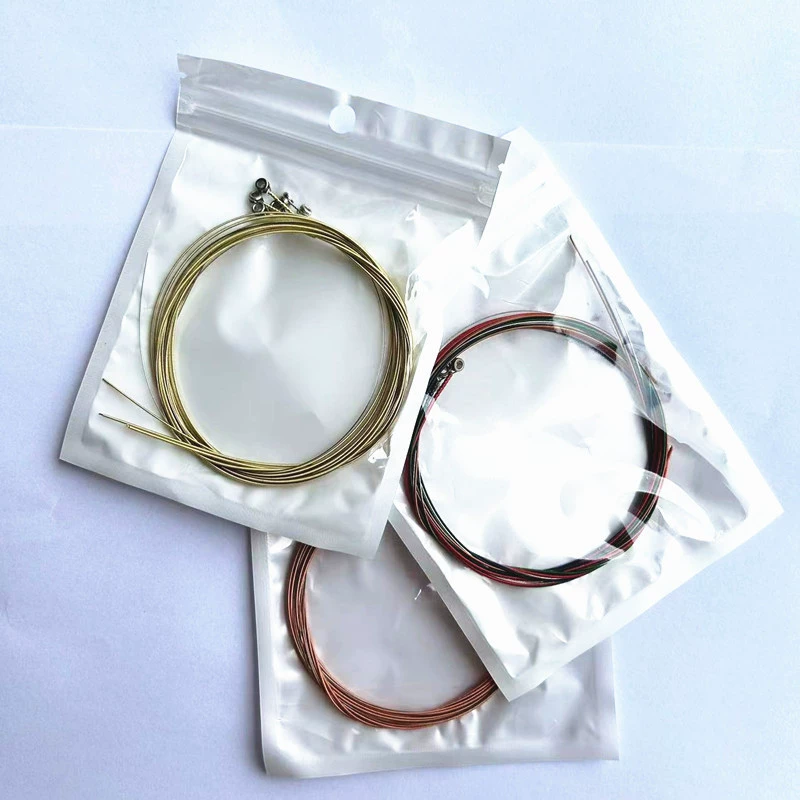 Народная гитара струна деревянная гитара струна красная медная струна гитара универсальная цветная струна струна 1-6 комплектов струн оптом в розницу