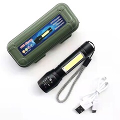 国境を越えた屋外ledアルミニウム合金強光懐中電灯usb充電コブ側光511ズーム懐中電灯卸売り