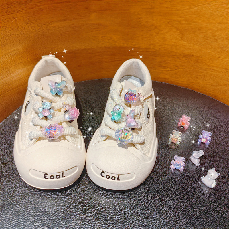 Spring and summer new children's sports shoes shoe buckle accessories glitter dinosaur bear whale detachable DIY shoe flower buckle