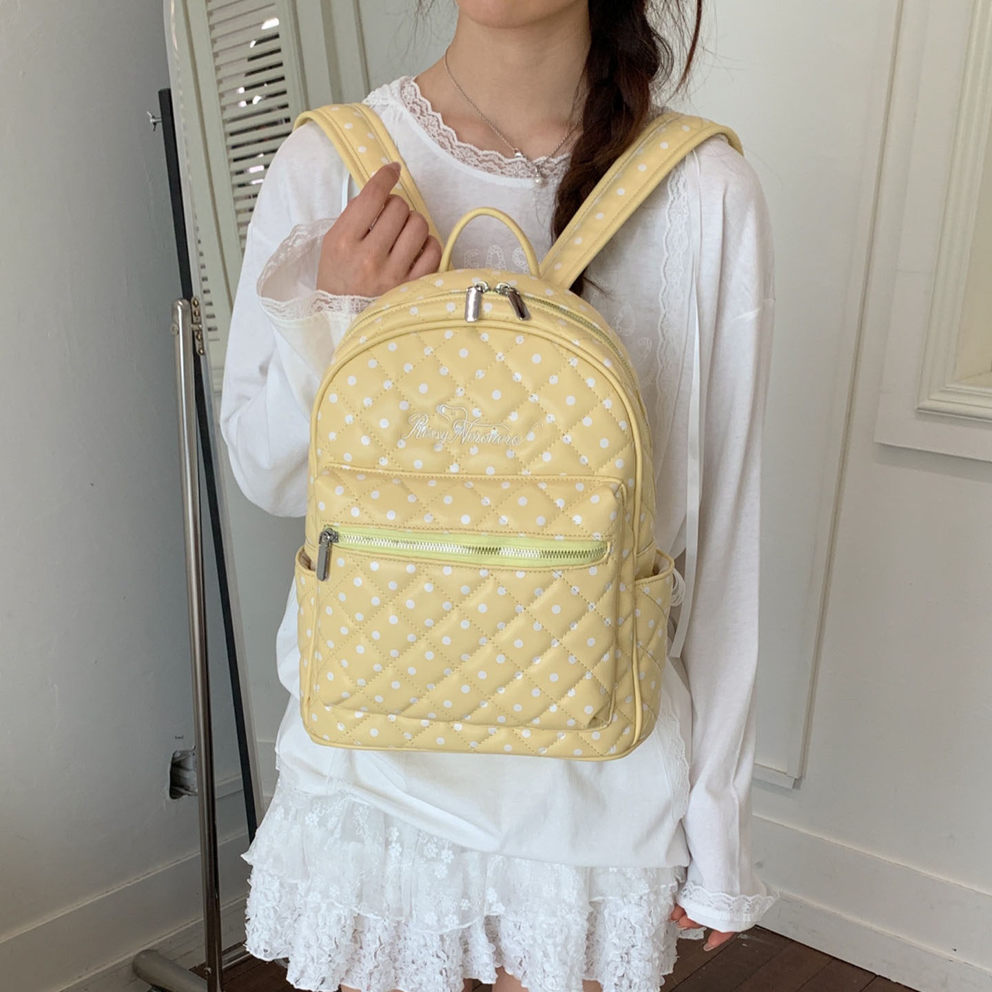 Mochila de estilo de viaje 2026 ocio de mujer coreana de gran capacidad de verano bolsas de estudiantes nuevos puntos de onda