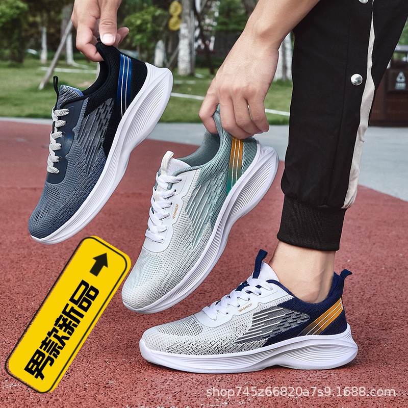 여름 새로운 남성 캐주얼 신발 메쉬 통기성 여행 신발 소프트 하단 남성용 경량 운동화 러닝 슈즈