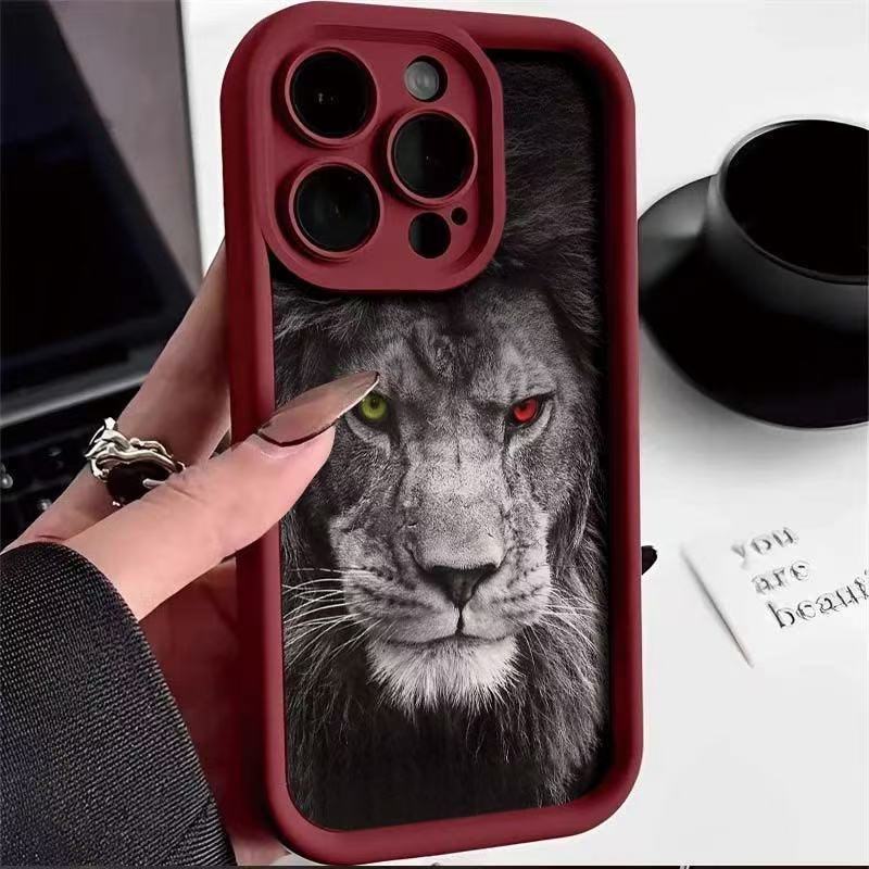 León para iPhone 16pro funda para teléfono móvil Apple 15 hombre de moda 14 Europa y América 13promax nuevo 12x11XR