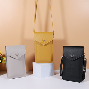 2023 New Fashion Trendy Women's Mobile Phone Bag Ins Spring and Summer Pure Color Student Texture Mini Crossbody Bag Wholesale