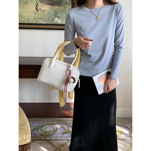 3th Morning Layered Superior Student Soft and Plump Skin-Friendly Hairy Crew Neck T-Shirt ZY2538